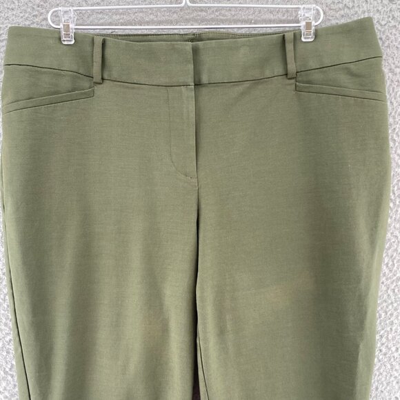LOFT Pants Womens 14 Plus Marisa The Riviera Green Stretch Skinny Cropped Capri - Picture 2 of 12